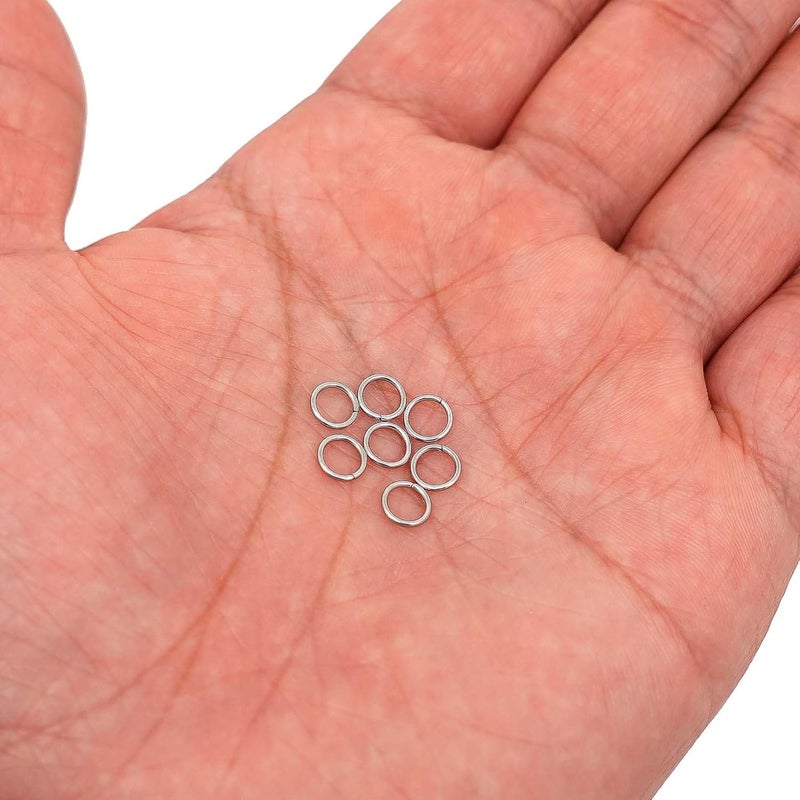 THREENEST 1000PCS 6mm 0.8mm Thickness 20 Gauge Stainless Steel Jump Rings, Unwelded Metal Round Craft Ring for Necklace Bracelet Keychain Chainmail Jewelry Making - Image 1